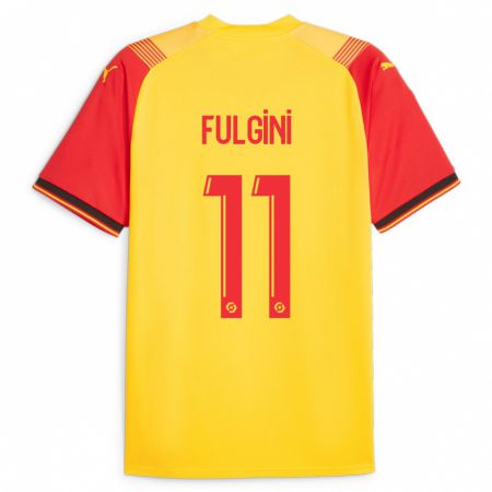 Kandiny Enfant Maillot Angelo Fulgini #11 Jaune Tenues Domicile 2023/24 T-Shirt