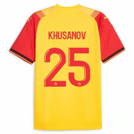 Kandiny Enfant Maillot Abdukodir Khusanov #25 Jaune Tenues Domicile 2023/24 T-Shirt