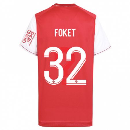 Kandiny Enfant Maillot Thomas Foket #32 Rouge Tenues Domicile 2023/24 T-Shirt