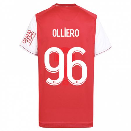 Kandiny Enfant Maillot Alexandre Olliero #96 Rouge Tenues Domicile 2023/24 T-Shirt