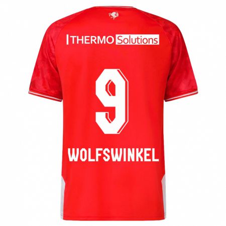 Kandiny Enfant Maillot Ricky Van Wolfswinkel #9 Rouge Tenues Domicile 2023/24 T-Shirt