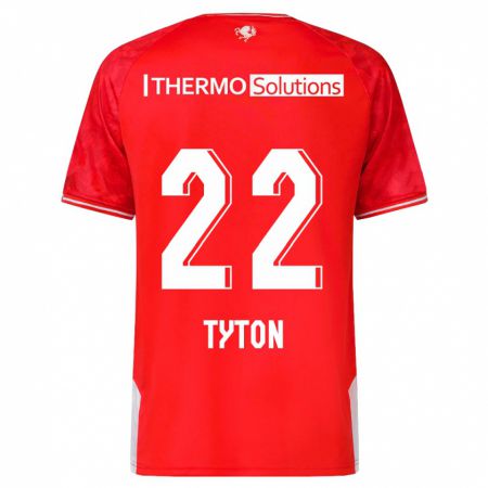 Kandiny Enfant Maillot Przemyslaw Tyton #22 Rouge Tenues Domicile 2023/24 T-Shirt