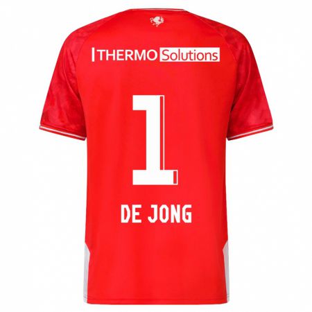 Kandiny Enfant Maillot Daniëlle De Jong #1 Rouge Tenues Domicile 2023/24 T-Shirt