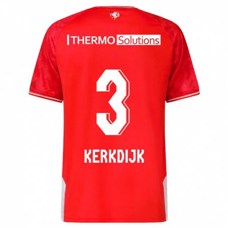 Kandiny Enfant Maillot Danique Kerkdijk #3 Rouge Tenues Domicile 2023/24 T-Shirt