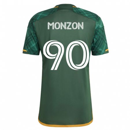 Kandiny Enfant Maillot Florián Monzón #90 Vert Tenues Domicile 2023/24 T-Shirt