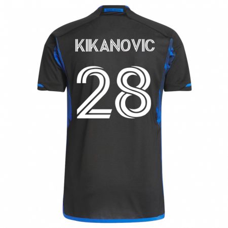 Kandiny Enfant Maillot Benjamin Kikanovic #28 Bleu Noir Tenues Domicile 2023/24 T-Shirt