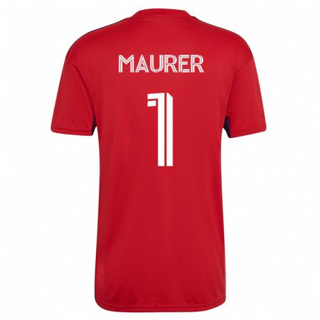 Kandiny Enfant Maillot Jimmy Maurer #1 Rouge Tenues Domicile 2023/24 T-Shirt