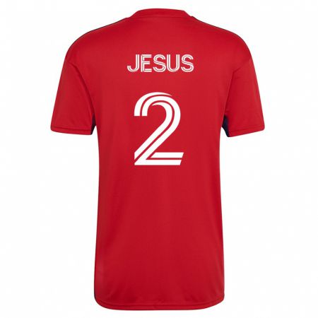 Kandiny Enfant Maillot Geovane Jesus #2 Rouge Tenues Domicile 2023/24 T-Shirt