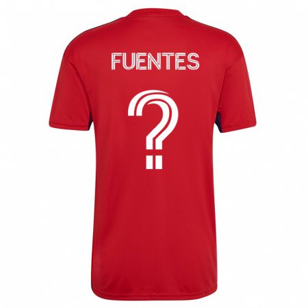 Kandiny Enfant Maillot Josue Fuentes #0 Rouge Tenues Domicile 2023/24 T-Shirt