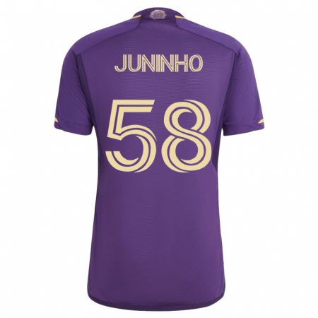 Kandiny Enfant Maillot Juninho #58 Violet Tenues Domicile 2023/24 T-Shirt