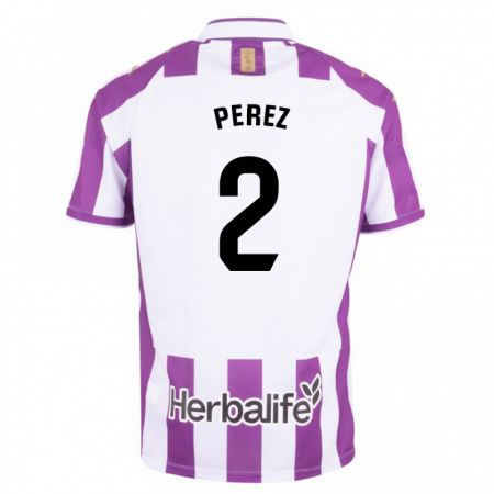 Kandiny Enfant Maillot Iker Pérez #2 Violet Tenues Domicile 2023/24 T-Shirt