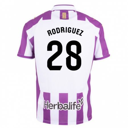 Kandiny Enfant Maillot Yago Rodríguez #28 Violet Tenues Domicile 2023/24 T-Shirt