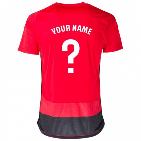 Kandiny Enfant Maillot Votre Nom #0 Rouge Noir Tenues Domicile 2023/24 T-Shirt