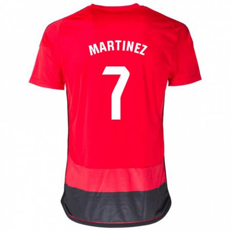 Kandiny Enfant Maillot Gabri Martínez #7 Rouge Noir Tenues Domicile 2023/24 T-Shirt