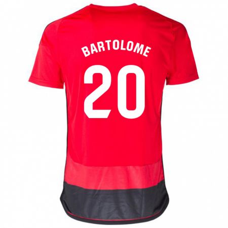 Kandiny Enfant Maillot Diego Bartolomé #20 Rouge Noir Tenues Domicile 2023/24 T-Shirt