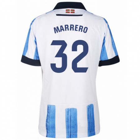 Kandiny Enfant Maillot Unai Marrero #32 Bleu Blanc Tenues Domicile 2023/24 T-Shirt