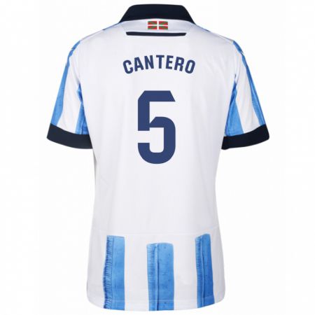Kandiny Enfant Maillot Yago Cantero #5 Bleu Blanc Tenues Domicile 2023/24 T-Shirt