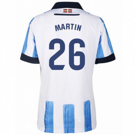 Kandiny Enfant Maillot Jon Martín #26 Bleu Blanc Tenues Domicile 2023/24 T-Shirt