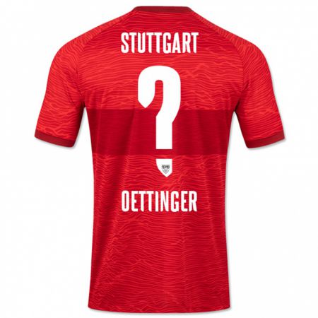 Kandiny Enfant Maillot Jannik Oettinger #0 Rouge Tenues Extérieur 2023/24 T-Shirt