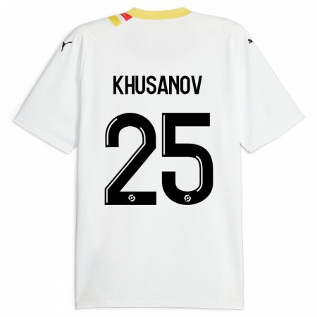 Kandiny Enfant Maillot Abdukodir Khusanov #25 Noir Tenues Extérieur 2023/24 T-Shirt