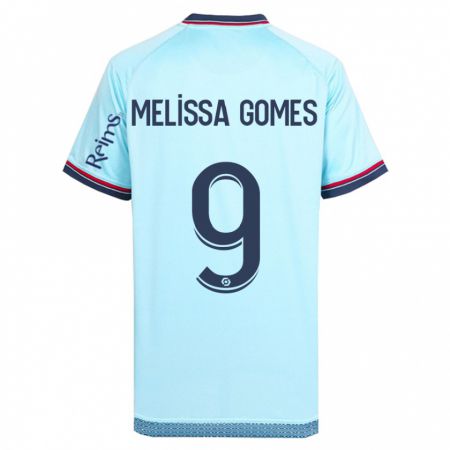 Kandiny Enfant Maillot Melissa Ferreira Gomes #9 Bleu Ciel Tenues Extérieur 2023/24 T-Shirt