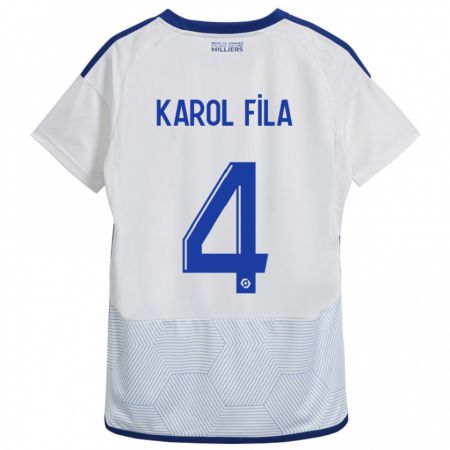 Kandiny Enfant Maillot Karol Fila #4 Blanc Tenues Extérieur 2023/24 T-Shirt