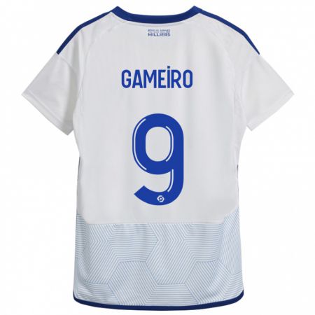 Kandiny Enfant Maillot Kévin Gameiro #9 Blanc Tenues Extérieur 2023/24 T-Shirt