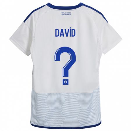 Kandiny Enfant Maillot David #0 Blanc Tenues Extérieur 2023/24 T-Shirt