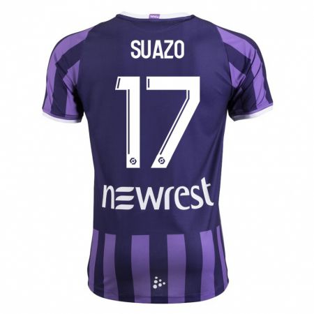 Kandiny Enfant Maillot Gabriel Suazo #17 Violet Tenues Extérieur 2023/24 T-Shirt