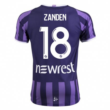 Kandiny Enfant Maillot Oliver Zandén #18 Violet Tenues Extérieur 2023/24 T-Shirt