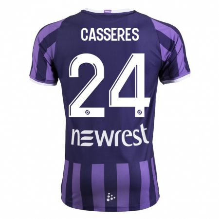 Kandiny Enfant Maillot Cristian Cásseres Jr. #24 Violet Tenues Extérieur 2023/24 T-Shirt