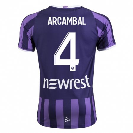 Kandiny Enfant Maillot Anais Arcambal #4 Violet Tenues Extérieur 2023/24 T-Shirt