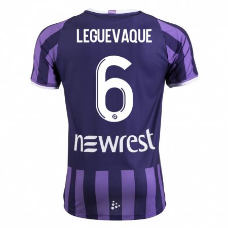 Kandiny Enfant Maillot Laurie Leguevaque #6 Violet Tenues Extérieur 2023/24 T-Shirt