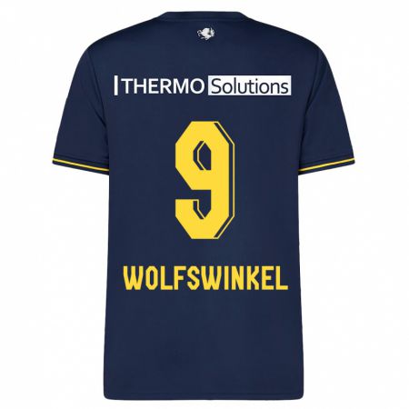 Kandiny Enfant Maillot Ricky Van Wolfswinkel #9 Marin Tenues Extérieur 2023/24 T-Shirt