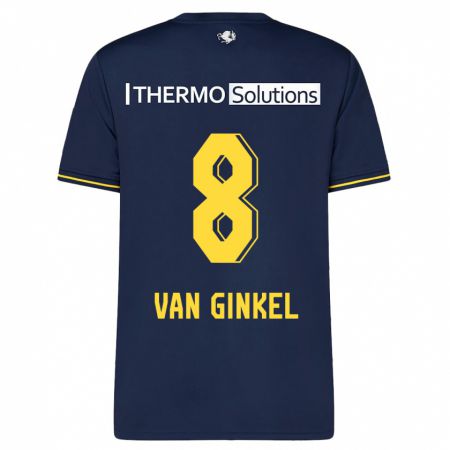 Kandiny Enfant Maillot Danique Van Ginkel #8 Marin Tenues Extérieur 2023/24 T-Shirt