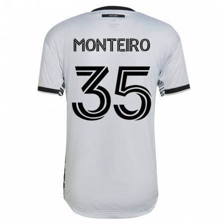 Kandiny Enfant Maillot Jamiro Monteiro #35 Blanc Tenues Extérieur 2023/24 T-Shirt