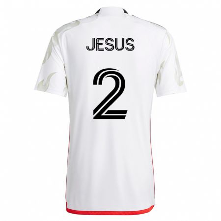 Kandiny Enfant Maillot Geovane Jesus #2 Blanc Tenues Extérieur 2023/24 T-Shirt