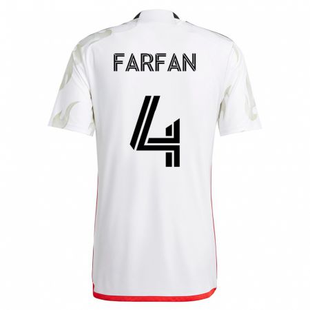 Kandiny Enfant Maillot Marco Farfán #4 Blanc Tenues Extérieur 2023/24 T-Shirt