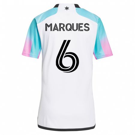 Kandiny Enfant Maillot Mikael Marqués #6 Blanc Tenues Extérieur 2023/24 T-Shirt