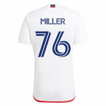 Kandiny Enfant Maillot Peyton Miller #76 Blanc Rouge Tenues Extérieur 2023/24 T-Shirt