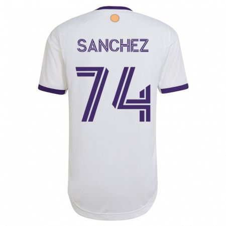 Kandiny Enfant Maillot Fernando Sanchez #74 Blanc Tenues Extérieur 2023/24 T-Shirt