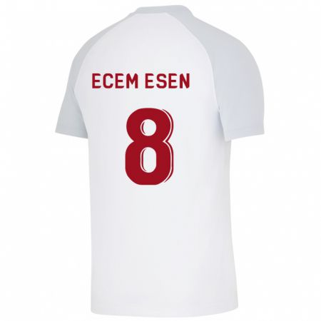 Kandiny Enfant Maillot Emine Ecem Esen #8 Blanc Tenues Extérieur 2023/24 T-Shirt