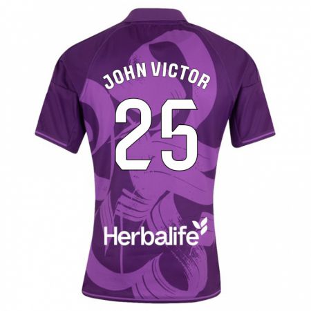 Kandiny Enfant Maillot John Victor #25 Violet Tenues Extérieur 2023/24 T-Shirt