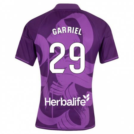 Kandiny Enfant Maillot Iván Garriel #29 Violet Tenues Extérieur 2023/24 T-Shirt