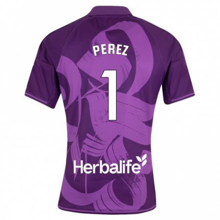 Kandiny Enfant Maillot Fer Pérez #1 Violet Tenues Extérieur 2023/24 T-Shirt