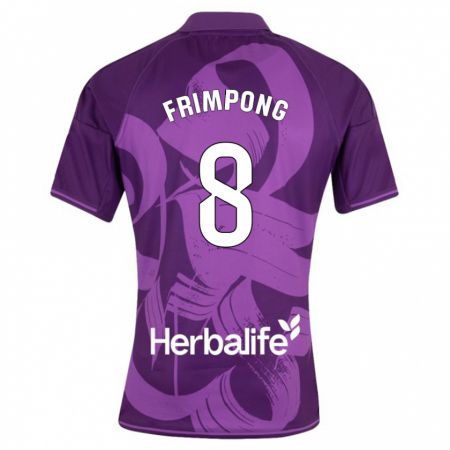 Kandiny Enfant Maillot Eugene Frimpong #8 Violet Tenues Extérieur 2023/24 T-Shirt