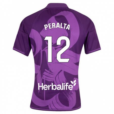 Kandiny Enfant Maillot Fernando Peralta #12 Violet Tenues Extérieur 2023/24 T-Shirt