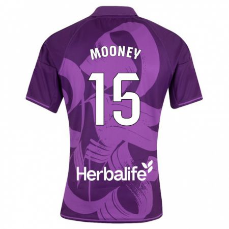 Kandiny Enfant Maillot Fionn Mooney #15 Violet Tenues Extérieur 2023/24 T-Shirt