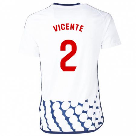 Kandiny Enfant Maillot David Vicente #2 Blanc Tenues Extérieur 2023/24 T-Shirt