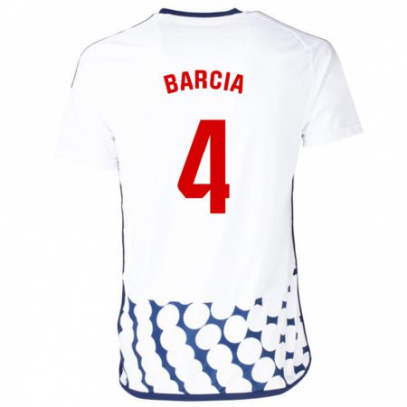 Kandiny Enfant Maillot Sergio Barcia #4 Blanc Tenues Extérieur 2023/24 T-Shirt